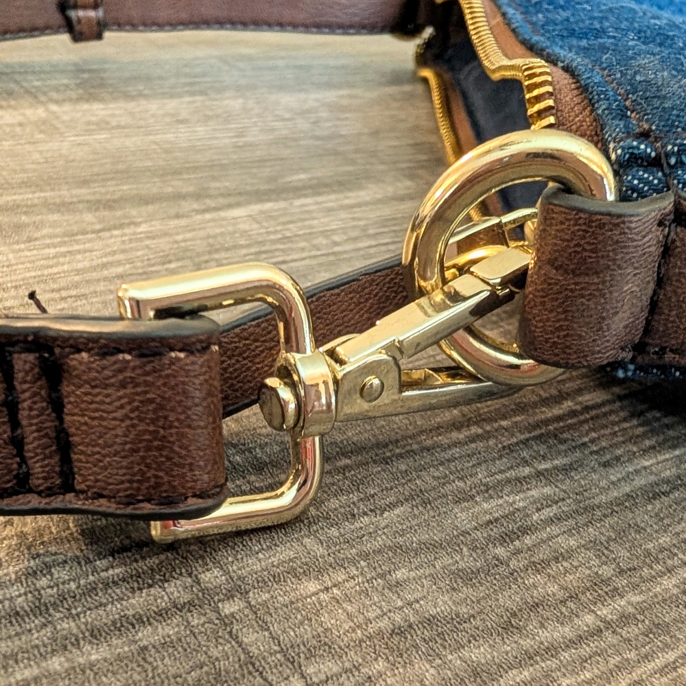 Liz Claiborne Denim And Leather Crossbody Bag - Picture 10 of 16